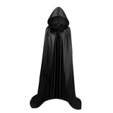 Maxbell 3xHalloween Cape Robe Party Dress up Gothic Hooded Cloak for Unisex Adults Men 140cm black