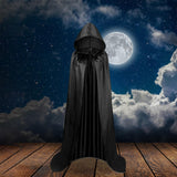 Maxbell 2xHalloween Cape Robe Party Dress up Gothic Hooded Cloak for Unisex Adults Men 140cm black