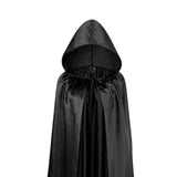 Maxbell 3xHalloween Cape Robe Party Dress up Gothic Hooded Cloak for Unisex Adults Men 140cm black