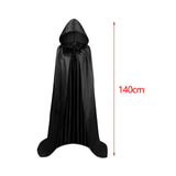 Maxbell 2xHalloween Cape Robe Party Dress up Gothic Hooded Cloak for Unisex Adults Men 140cm black