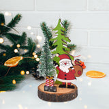 Maxbell Wooden Christmas Table Decor Table Top Decoration for Holiday Fireplace Home Santa Claus
