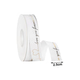 Maxbell 6xValentine's Day Ribbon Romantic DIY Crafts for Greeting Cards Holiday Wreath White
