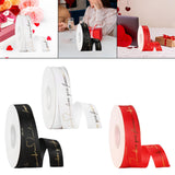 Maxbell 6xValentine's Day Ribbon Romantic DIY Crafts for Greeting Cards Holiday Wreath White