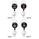 Maxbell 5xRetractable Badge Holder Keychain Name Badge Clip for Teacher Doctors Office style A