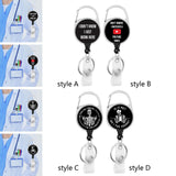 Maxbell 4xRetractable Badge Holder Keychain Name Badge Clip for Teacher Doctors Office style A