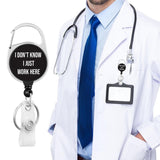 Maxbell 4xRetractable Badge Holder Keychain Name Badge Clip for Teacher Doctors Office style A