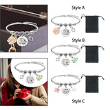 Maxbell Charm Bracelet Stainless Steel Mother's Day Gift for Grandmother Her Grandma Style A