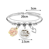 Maxbell Charm Bracelet Stainless Steel Mother's Day Gift for Grandmother Her Grandma Style A