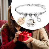 Maxbell Charm Bracelet Stainless Steel Mother's Day Gift for Grandmother Her Grandma Style A