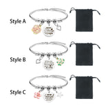 Maxbell Charm Bracelet Stainless Steel Mother's Day Gift for Grandmother Her Grandma Style A