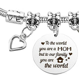 Maxbell Charm Bracelet Stainless Steel Mother's Day Gift for Grandmother Her Grandma Style B