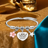 Maxbell Charm Bracelet Stainless Steel Mother's Day Gift for Grandmother Her Grandma Style C