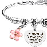 Maxbell Charm Bracelet Stainless Steel Mother's Day Gift for Grandmother Her Grandma Style C