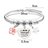 Maxbell Charm Bracelet Stainless Steel Mother's Day Gift for Grandmother Her Grandma Style C