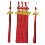 Maxbell 2x10x Graduation Cap Hat Tassel Academic Charm Supplies Ceremonies Accessories red