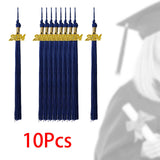 Maxbell 2x10x Graduation Cap Hat Tassel Academic Charm Supplies Ceremonies Accessories blue
