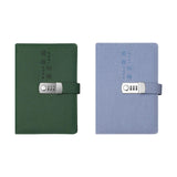 Maxbell Diary with Lock Sturdy PU Leather Password Lock Diary for Home Office Adults Dark green