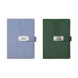 Maxbell Diary with Lock Sturdy PU Leather Password Lock Diary for Home Office Adults Dark green