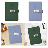 Maxbell Diary with Lock Sturdy PU Leather Password Lock Diary for Home Office Adults Dark green