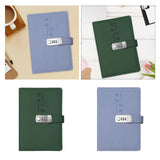 Maxbell Diary with Lock Sturdy PU Leather Password Lock Diary for Home Office Adults Dark green