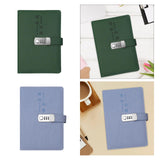 Maxbell Diary with Lock Sturdy PU Leather Password Lock Diary for Home Office Adults Dark green