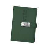 Maxbell Diary with Lock Sturdy PU Leather Password Lock Diary for Home Office Adults Dark green