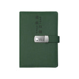 Maxbell Diary with Lock Sturdy PU Leather Password Lock Diary for Home Office Adults Dark green