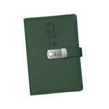 Maxbell Diary with Lock Sturdy PU Leather Password Lock Diary for Home Office Adults Dark green