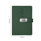 Maxbell Diary with Lock Sturdy PU Leather Password Lock Diary for Home Office Adults Dark green