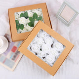Maxbell Maxbell Artificial Rose Box Vivid Silk Flowers for Wedding Birthday Anniversary white