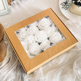 Maxbell Maxbell Artificial Rose Box Vivid Silk Flowers for Wedding Birthday Anniversary white