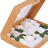 Maxbell Maxbell Artificial Rose Box Vivid Silk Flowers for Wedding Birthday Anniversary white