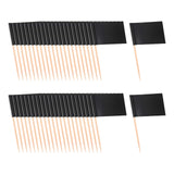 Maxbell Maxbell 100Pcs Mini Flag Toothpicks Snack Accessories DIY Craft Party Cupcake Sticks Black