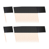 Maxbell Maxbell 100Pcs Mini Flag Toothpicks Snack Accessories DIY Craft Party Cupcake Sticks Black