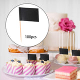Maxbell Maxbell 100Pcs Mini Flag Toothpicks Snack Accessories DIY Craft Party Cupcake Sticks Black