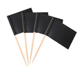 Maxbell Maxbell 100Pcs Mini Flag Toothpicks Snack Accessories DIY Craft Party Cupcake Sticks Black