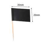 Maxbell Maxbell 100Pcs Mini Flag Toothpicks Snack Accessories DIY Craft Party Cupcake Sticks Black