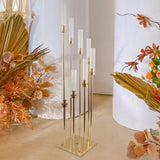 Maxbell Candelabra Centerpiece for Table Candle Stand for Wedding Props Party Mantle Style B