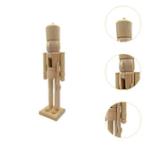 Maxbell Paint Your Own Mini Wooden Nutcracker Figure 38cm for Xmas Tree Arts Project D