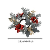 Maxbell 2xChristmas Candle Ring Wreath 25cm Garland for Table Centerpiece Holiday Xmas Gray White