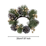 Maxbell 2xChristmas Candle Ring Wreath Supplies Decor Candle Holder for Home Party Bar Gold