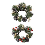 Maxbell 2xChristmas Candle Ring Wreath Supplies Decor Candle Holder for Home Party Bar Gold