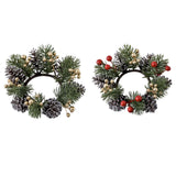 Maxbell 2xChristmas Candle Ring Wreath Supplies Decor Candle Holder for Home Party Bar Gold