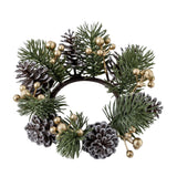 Maxbell 2xChristmas Candle Ring Wreath Supplies Decor Candle Holder for Home Party Bar Gold