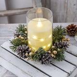 Maxbell 2xChristmas Candle Ring Wreath Supplies Decor Candle Holder for Home Party Bar Gold