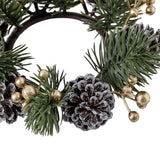 Maxbell 2xChristmas Candle Ring Wreath Supplies Decor Candle Holder for Home Party Bar Gold