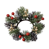 Maxbell 2xChristmas Candle Ring Wreath Supplies Decor Candle Holder for Home Party Bar Gold Red