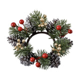 Maxbell 2xChristmas Candle Ring Wreath Supplies Decor Candle Holder for Home Party Bar Gold Red