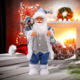 Maxbell Santa Claus Figurine Collectible Christmas Doll for Holiday Office Fireplace