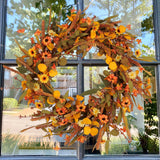 Maxbell Thanksgiving Flower Wreath Indoor Fall Wreath for Fireplace Stairs Farmhouse